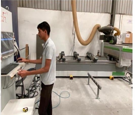 CNC drilling in operation at the CMA Modular unit